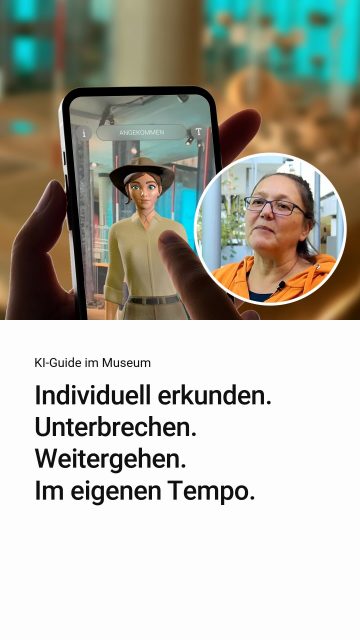 Museen leben von Begegnung – aber nicht jeder Besuch folgt dem gleichen Rhythmus.
Ein KI-Guide ermöglicht individuelle Wege durch die Ausstellung: ohne feste Route, ohne Gruppenzwang, ergänzend zur persönlichen Vermittlung durch das Team.
Mehr Einblicke in KI-gestützte Vermittlung für Museen und Kultur? Folge der Serie.  #KIGuides #MuseumInnovation #KulturDigital #SmartCharacter #BeCharacter