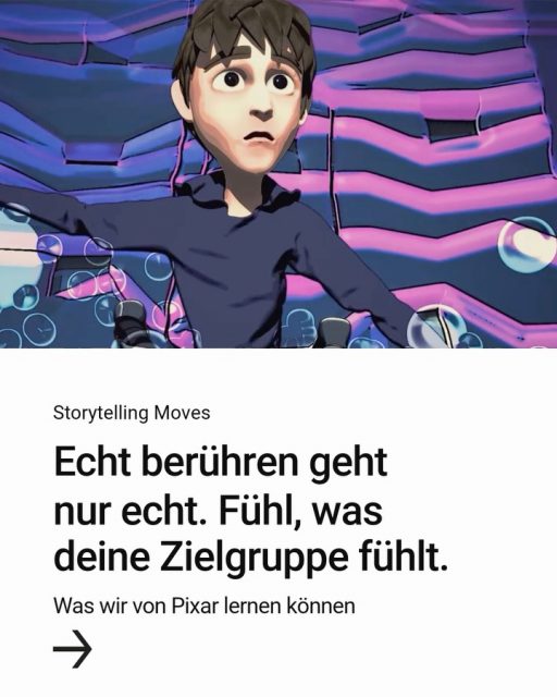 In dieser Serie teilen wir die berühmten Pixar-Storytelling-Regeln – neu gedacht für Marken, Content & Charakter. Heute: Du willst Nähe schaffen? Dann zeig, dass du verstehst. Echte Marken fühlen mit.
#EmpathicMarketing #AuthentischWirken #Pixar #Storytelling #BeCharacter