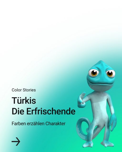 Color Stories – Farben sprechen eine eigene Sprache.  Türkis: Die Erfrischende
Türkis bringt Frische ins Branding. Intuitiv, klar, digital.  #ColorStories #TurquoiseVibes #FreshDesign #BeCharacter